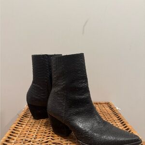Matisse Black Textured Ankle Booties